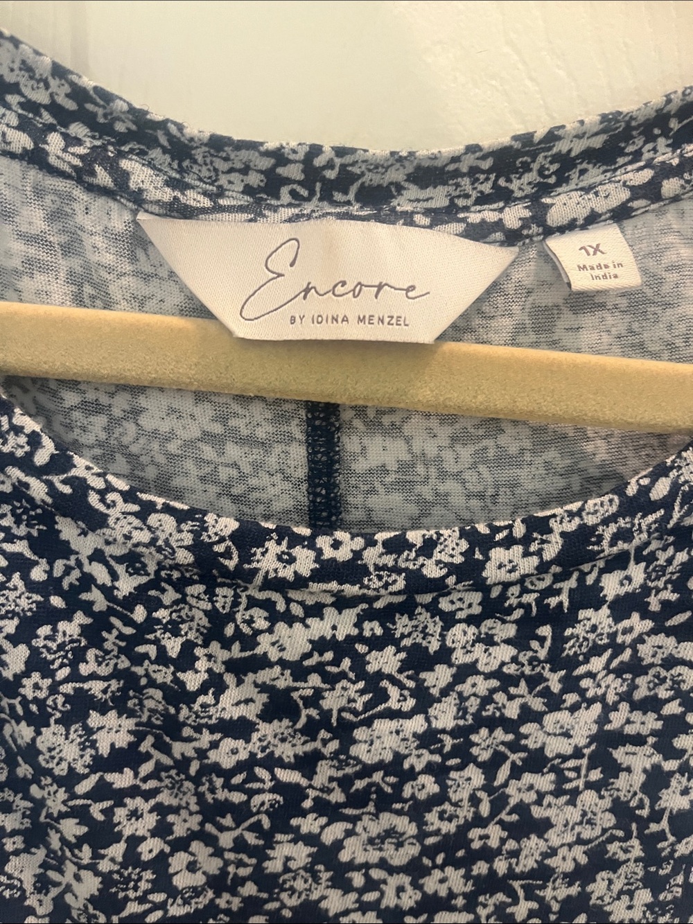 Encore Jeans Navy and White Floral Maxi Dress